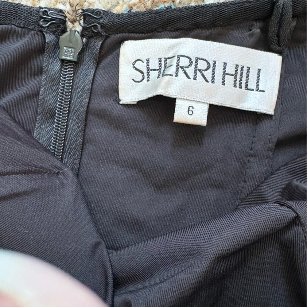 Sherri Hill Patterned Beaded Cocktail Dress - Picture 8 of 8